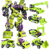17" Inch Deformation Devastator (YELLOW) Combiner 6-Pack "Construction Vehicles" Oversized NBK G1 Figure NBK