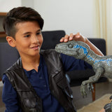 24" Inch Long HUGE Alpha Blue Training Raptor (INTERACTIVE AI) Trainable Dinosaur 1/6 Scale Figure Figure Mattel