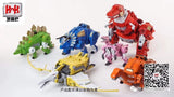 19" Inch Deformation BMB Dino Force Volcanicus Combiner 6-Pack "Dinosaurs" Oversized Dinobots G1 Figure Black Mamba (BMB)