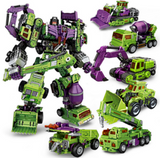 17" Inch Deformation Devastator (GREEN) Combiner 6-Pack "Construction Vehicles" Oversized NBK G1 Figure NBK