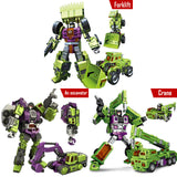 17" Inch Deformation Devastator (GREEN) Combiner 6-Pack "Construction Vehicles" Oversized NBK G1 Figure NBK